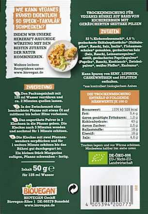 Mijn veganistische roerei met spekvervanger, 50 g