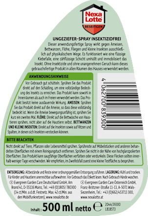 Insecticidevrije ongediertespray, 500 ml