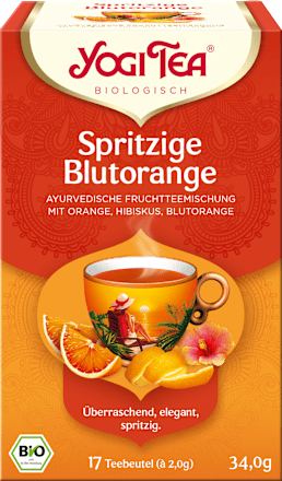 Fruitthee "Sparkling Blood Orange" met sinaasappel, hibiscus & bloedsinaasappel (17 theezakjes), 34 g