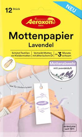 Mottenpapier lavendel, 12 stuks