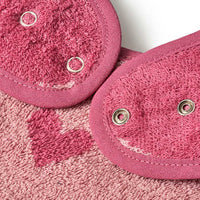 Mouwslabbetje met hartjespatroon, roze, 1 stuk