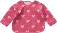 Mouwslabbetje met hartjespatroon, roze, 1 stuk