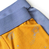 Boxershorts mit Weltall-Muster, gelb + blau, Gr. 98/104, 2 St