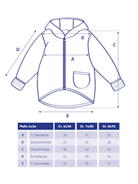 Jacke aus Merinowolle mit Mitwachsfunktion & Reh-Muster, lila, Gr. 62/68, 1 St