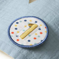 Kinderverjaardagskroon van mousseline, blauw, 1 stuk