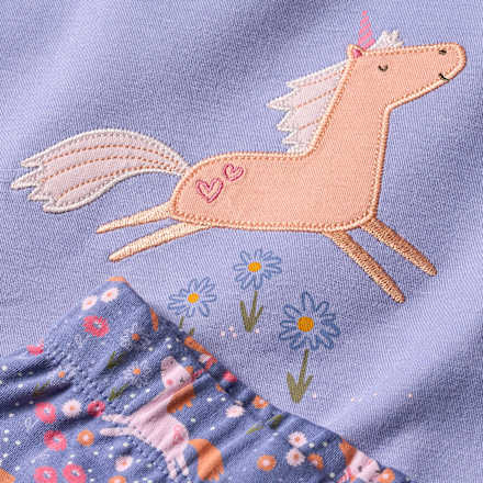 Schlafanzug mit Einhorn-Muster, lila, Gr. 92, 1 St
