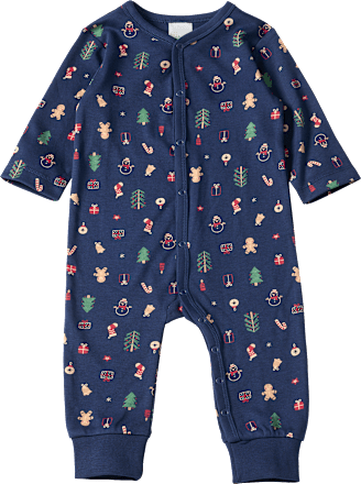 Schlafanzug mit Weihnachts-Muster, blau, Gr. 86/92, 1 St