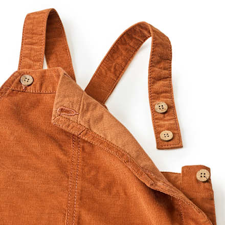 Set mit Langarmshirt mit Kürbis-Muster & Cord-Latzkleid, braun + rosa, Gr. 104, 1 St