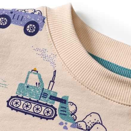 Sweatshirt mit Baustellen-Muster, beige, Gr. 98, 1 St