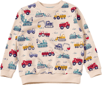 Sweatshirt mit Baustellen-Muster, beige, Gr. 98, 1 St