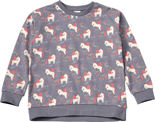 Sweatshirt mit Einhorn-Muster, grau, Gr., 1 St