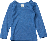 Unterhemd aus Wolle-Seide, blau, Gr. 122/128, 1 St