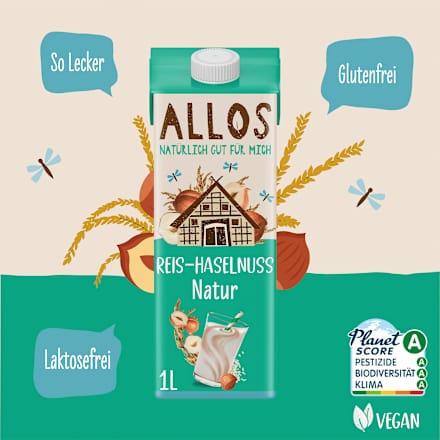 Plantendrank, rijst-hazelnoot natuurlijk, 1 l