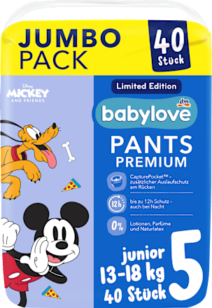 Babybroekjes Premium Disney Maat 5 Junior (13-18 kg), jumbo verpakking, 40 stuks