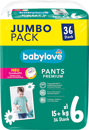 Babybroekjes Premium Maat 6 XL (15+ kg), jumbo verpakking, 36 stuks