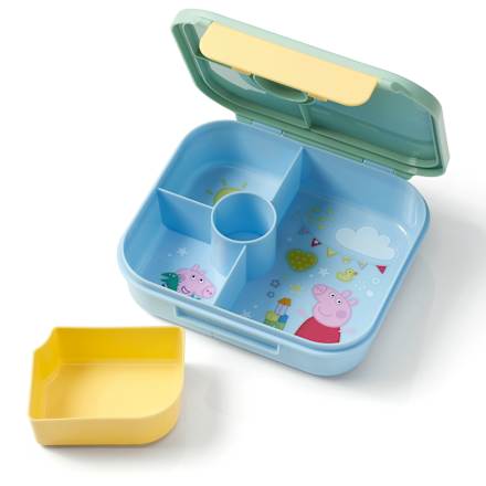 Lunchbox met vakjes Peppa Pig, blauw/mint, 1 stuk