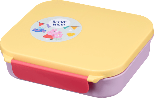 Lunchbox met vakjes Peppa Pig paars/geel, 1 stuk
