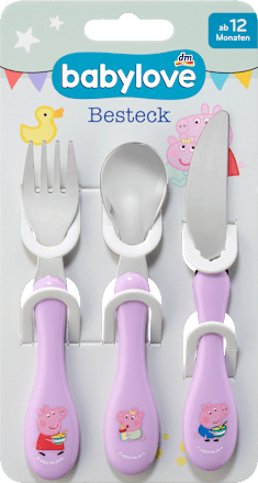 Eetbestek Peppa Pig, paars 3-delig, 1 st
