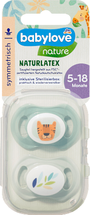 Latex fopspeen, symmetrisch, groen/mint, 5-18 maanden, 2 stuks
