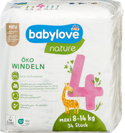 Luiers maat 4 Maxi (8-14 kg), 34 stuks