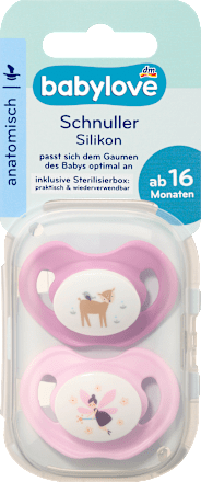 Anatomische siliconen fopspeen, roze/rose, maat 3, vanaf 16 maanden, 2 stuks