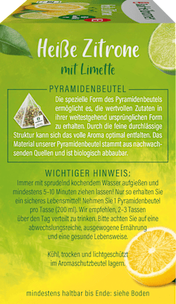 Vruchtenthee, warme citroen met limoen (12 theezakjes), 30 g