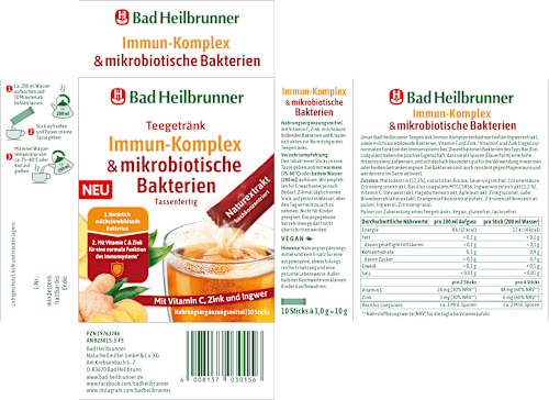 Theedrank, immuuncomplex &amp; microbiotische bacteriën (10 sticks), 10 g