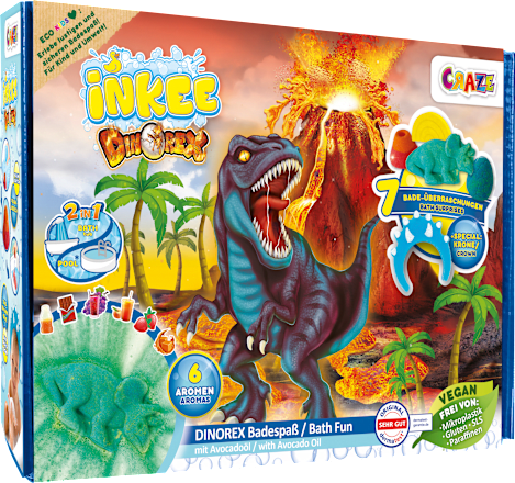 Cadeauset kinderbadtoevoeging Dinorex badplezier 6-delig, 1 stuk