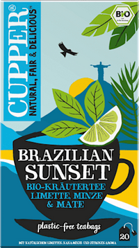 Braziliaanse Sunset kruidenthee met limoen, munt en mate (20 theezakjes), 40 g