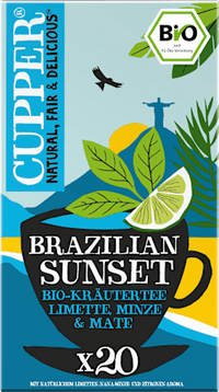 Braziliaanse Sunset kruidenthee met limoen, munt en mate (20 theezakjes), 40 g