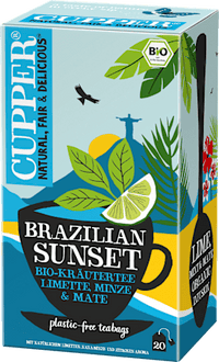 Braziliaanse Sunset kruidenthee met limoen, munt en mate (20 theezakjes), 40 g