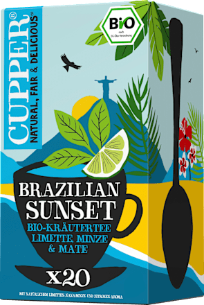 Braziliaanse Sunset kruidenthee met limoen, munt en mate (20 theezakjes), 40 g