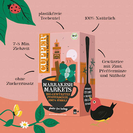 Kruidenthee "Marrakesh Markets" met pepermunt, kaneel en zoethout (20 theezakjes), 35 g