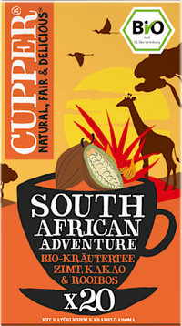 Kruidenthee "South African Adventure" met kaneel, cacao &amp; rooibos (20 theezakjes), 40 g