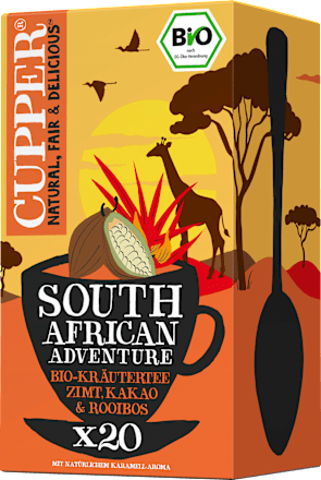 Kruidenthee "South African Adventure" met kaneel, cacao &amp; rooibos (20 theezakjes), 40 g