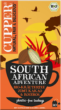 Kruidenthee "South African Adventure" met kaneel, cacao &amp; rooibos (20 theezakjes), 40 g