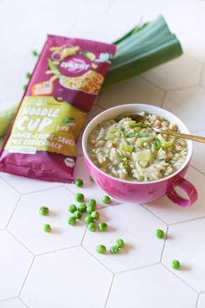 Kant-en-klaarmaaltijd, Noodle Cup prei-roomsaus met erwtengehakt, 58 g