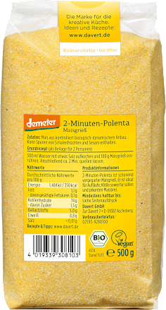 Griesmeel, 2-minuten polenta, glutenvrij, 500 g