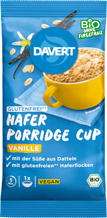 Porridge Cup, vanille, glutenvrij, 65 g