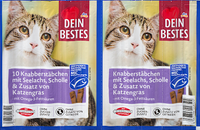 Kattensnoepjes met koolvis, schol en kattengras (10 sticks), 50 g