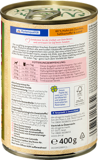Nat hondenvoer met kip &amp; courgette, zoete aardappel &amp; lijnolie, Naturverliebt, 400 g