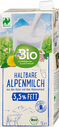 Melk, houdbare Alpenmelk 3,5% vet, 1 l