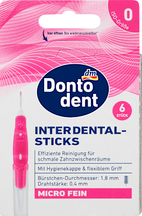 Interdentale ragers roze 0,4 mm ISO 0, 6 stuks