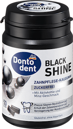 Kauwgom, Black Shine met actieve kool, 50 stuks