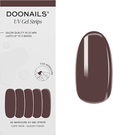 UV Gel Nagelfolies, Gelstrips Cafe Noir, 20 stuks