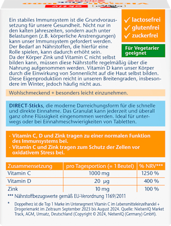 Vitamine C 1000mg + Zink Direct 20 stuks, 60 g