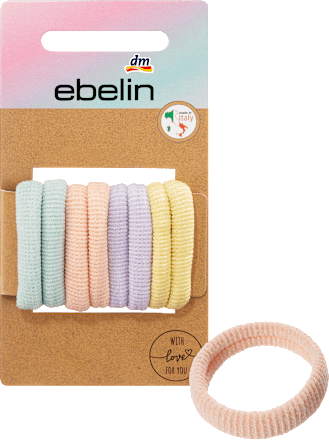 Haarelastiekjes klein zacht kleurrijk, 8 stuks