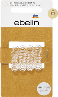 Haarelastiekjes spiraal mini transparant, 4 stuks