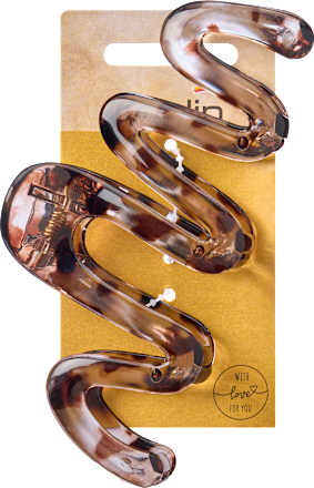Haarclip maxi golvend, bruin, 1 stuk