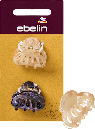 Haarspeldjes midi, beige/paars, 2 stuks